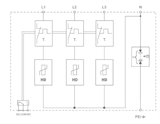 What is the basic principle of the surge protection device remote signal terminal and how does it achieve communication?
